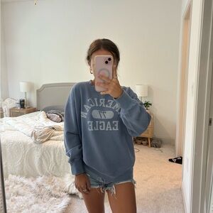 american eagle distressed cozy crewneck